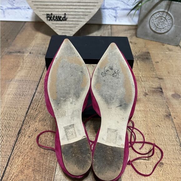 J. Crew Suede Lace-Up Pointed Toe Flats - Picture 7 of 9